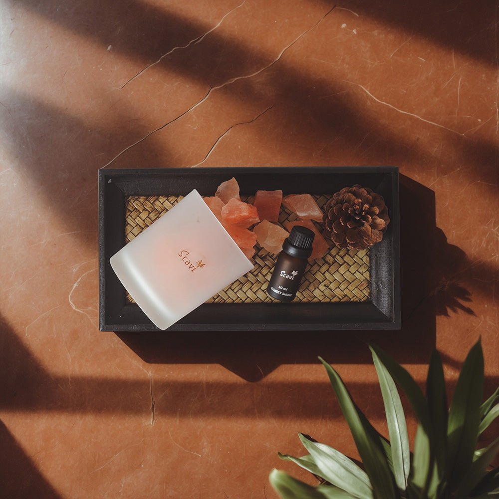 Scavi Himalayan salt diffuser with essential oils