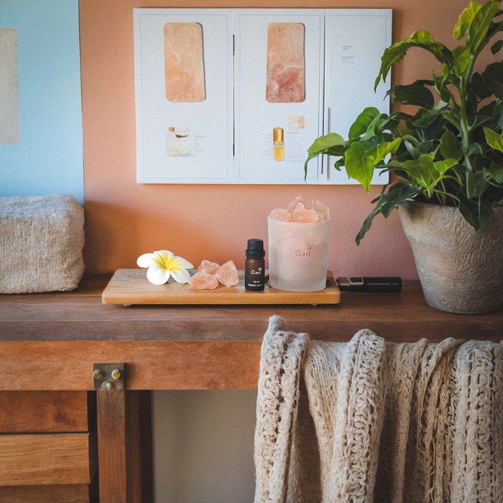 Scavi Himalayan salt diffuser with essential oils