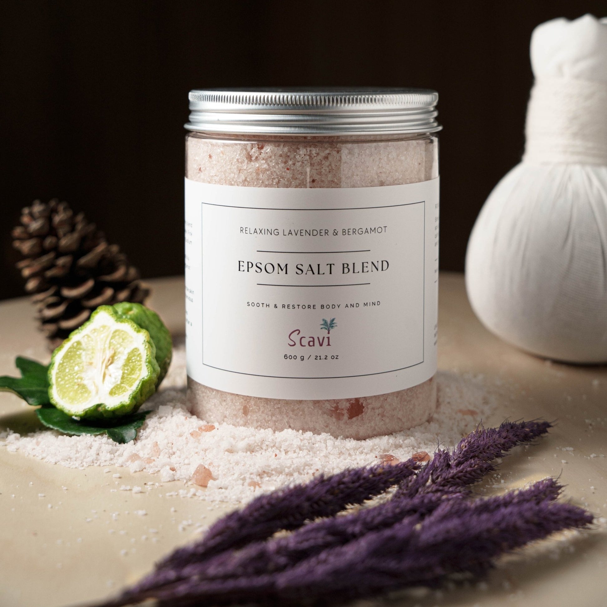 Relaxing lavender Epsom salt bath soak