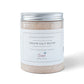 A bottle of epsom salt with lavender and bergamot essential oil