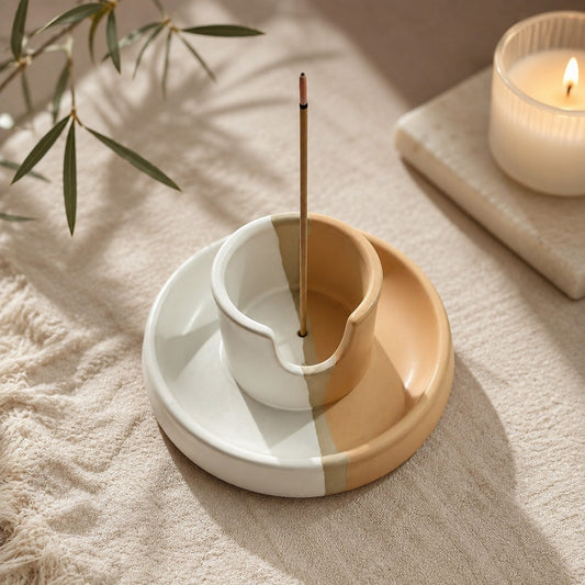 Scavi Two-Tone Ceramic Palo Santo & Incense Holder