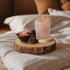 Aromatherapy diffuser glowing in bedroom